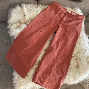 Anthropologie Chino Wide Leg High Waist